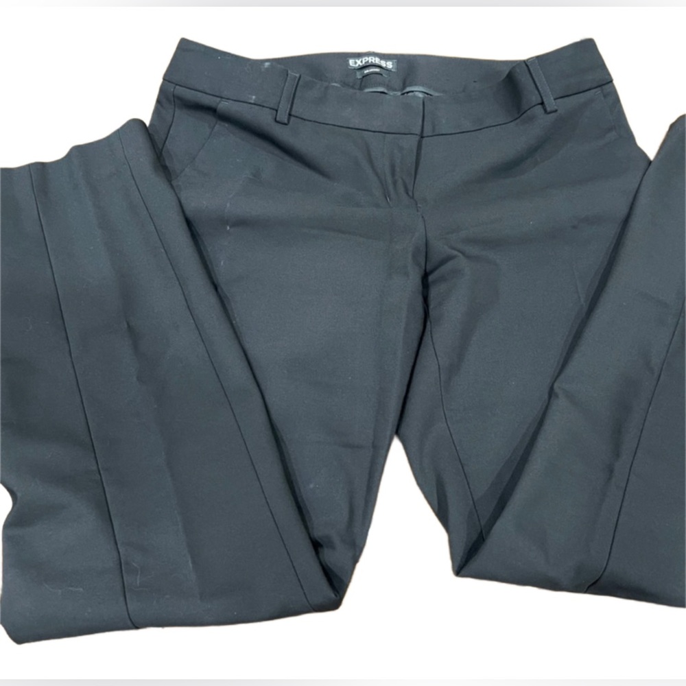 Express Columnist High Waisted Knit Slim Black Pants - Picture 3 of 5